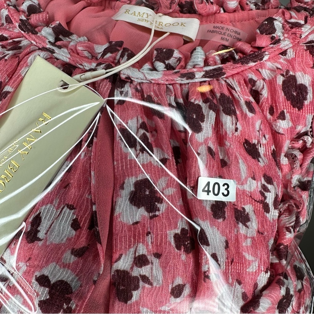 NWT Ramy Brook Printed Penelope Ruffle Mini Dress Size Medium - Picture 13 of 13